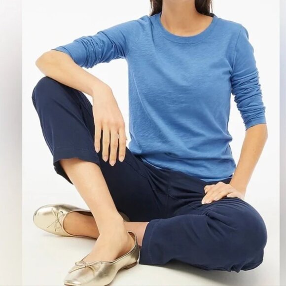 J. Crew Tops - J. Crew - Long-Sleeve Crewneck Girlfriend Tee Shirt AS893 | Blue | Size XS